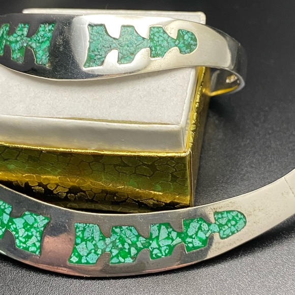 Rare Vintage Mexican Sterling Silver TAXCO Collar Necklace and Cuff Matching Set - Picture 11 of 15